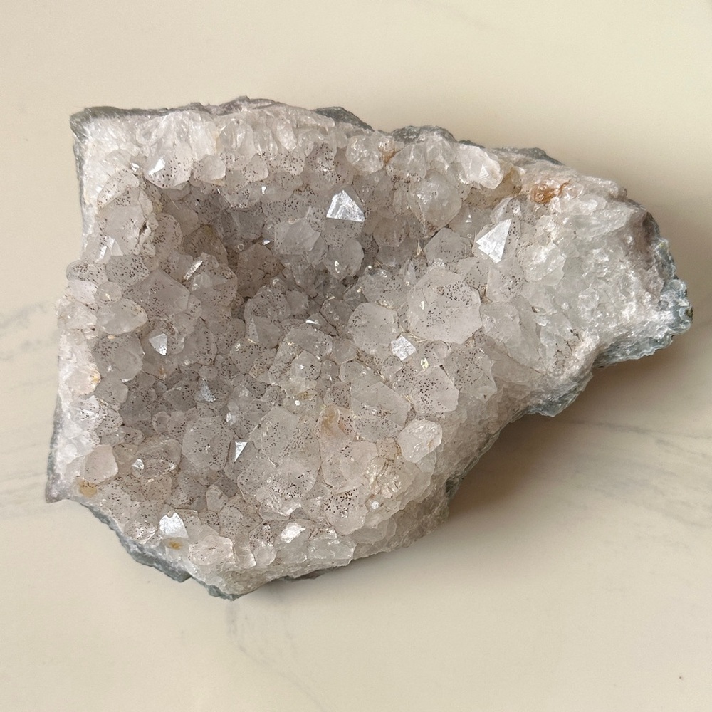 Natural Quartz Crystal Geode Home Accent